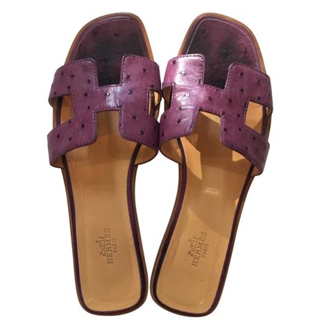 hermes oran sandals ostrich